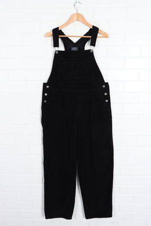 Black Multi Pocket Long Corduroy Overalls (L) - Vintage Sole Melbourne