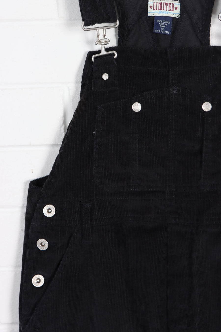 Black Corduroy Bib Pocket Overalls (Petite S-M) - Vintage Sole Melbourne