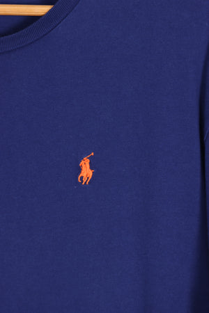 POLO RALPH LAUREN Blue & Orange Embroidered Tee (M-L)