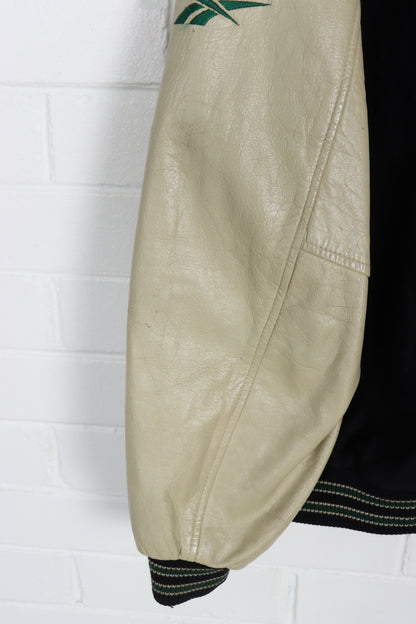 REEBOK Michigan State Spartans Wool & Leather Canadian Made Varsity Jacket (XXL) - Vintage Sole Melbourne