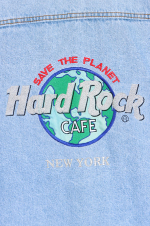 HARD ROCK CAFE New York Embroidered Denim Jacket (L) - Vintage Sole Melbourne