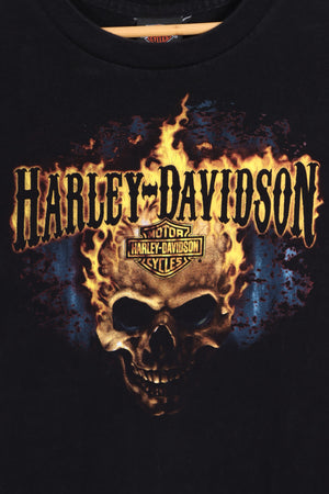 HARLEY DAVIDSON Privateers Pirate & Skull Front Back T-Shirt (L)