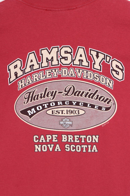 HARLEY DAVIDSON Ramsay's 100 Years T-Shirt Canada Made (M-L) - Vintage Sole Melbourne