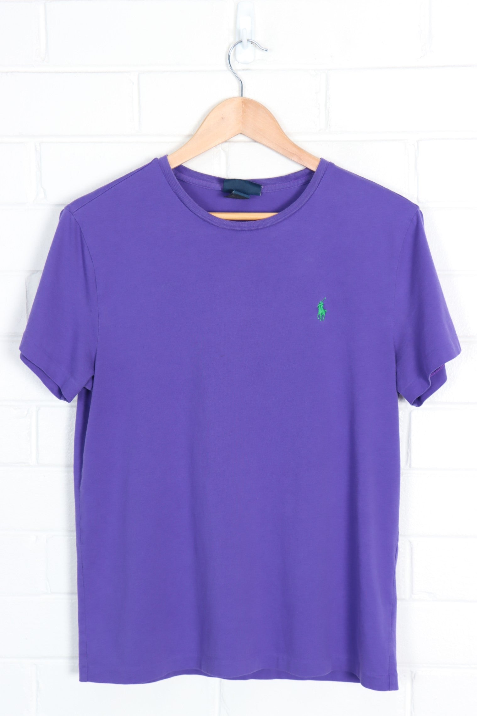 POLO RALPH LAUREN Purple & Green Embroidered Logo (S-M) - Vintage Sole Melbourne
