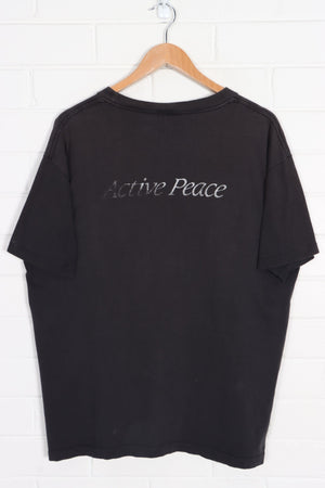 "Active Peace" Scripture Front Back Single Stitch T-Shirt USA Made (XL)