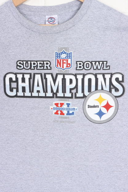 Pittsburgh Steelers NFL Super Bowl XL Champions T-Shirt (L) - Vintage Sole Melbourne