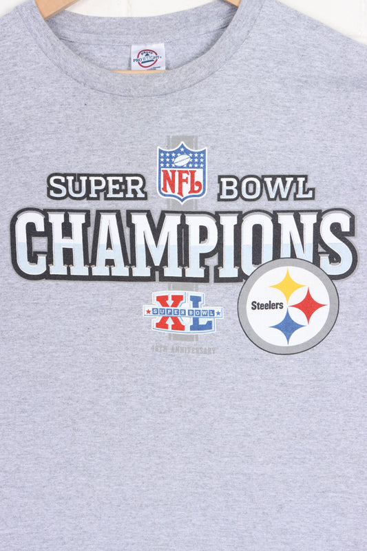 Pittsburgh Steelers NFL Super Bowl XL Champions T-Shirt (L) - Vintage Sole Melbourne