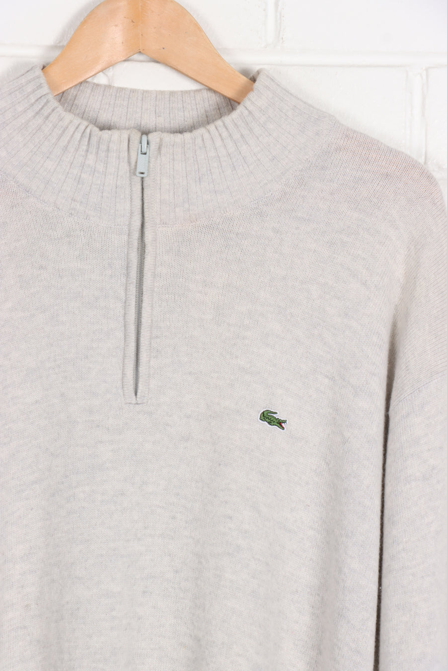 LACOSTE Embroidered Logo 1/4 Zip Sweater Knit (XXL)