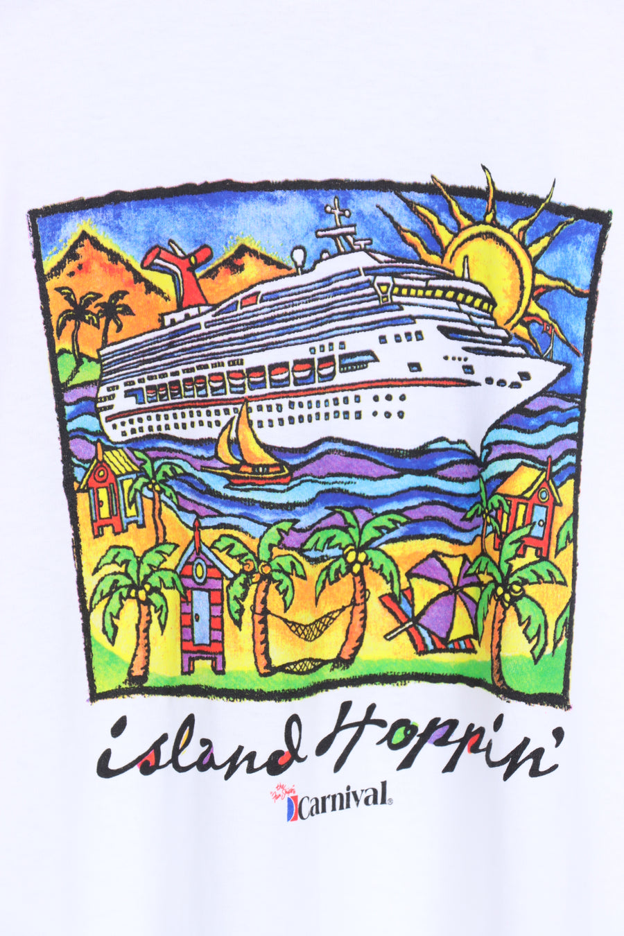 Carnival Cruises 'Island Hoppin' Colourful Boat Destination Tee (XL)