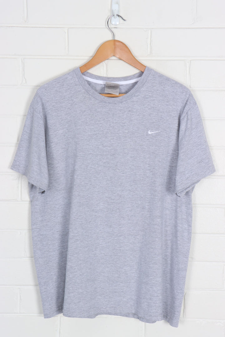 NIKE Grey Marle & White Embroidered Classic Tee (XL)