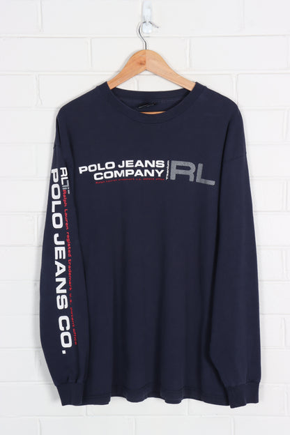 POLO JEANS RALPH LAUREN Titanium USA Made Long Sleeve T-Shirt (XL) - Vintage Sole Melbourne