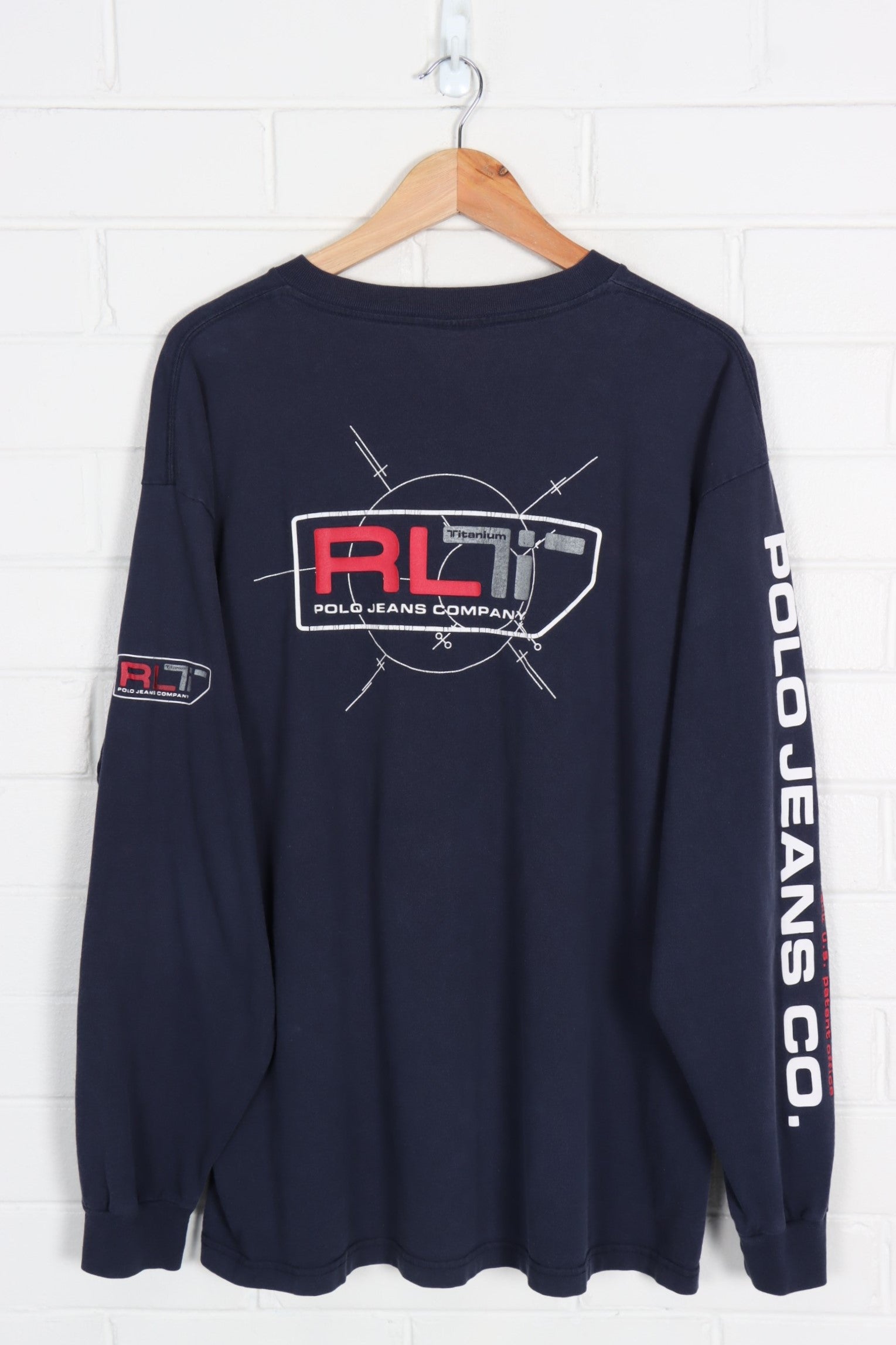 POLO JEANS RALPH LAUREN Titanium USA Made Long Sleeve T-Shirt (XL) - Vintage Sole Melbourne