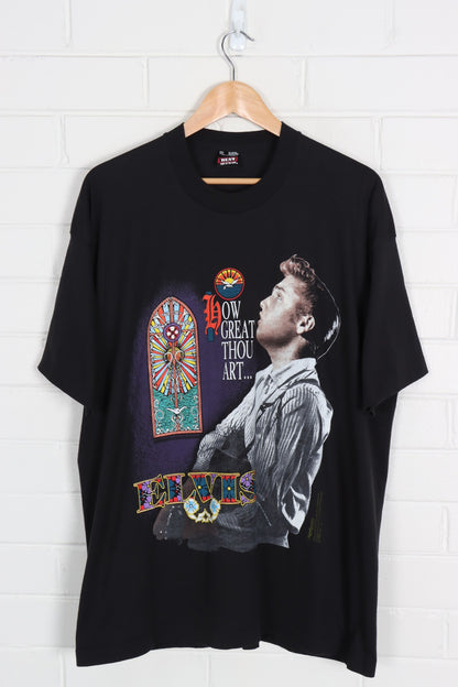 Vintage 1994 Elvis Presley 'How Great Thou Art' USA Made 50/50 Tee (XXL) - Vintage Sole Melbourne