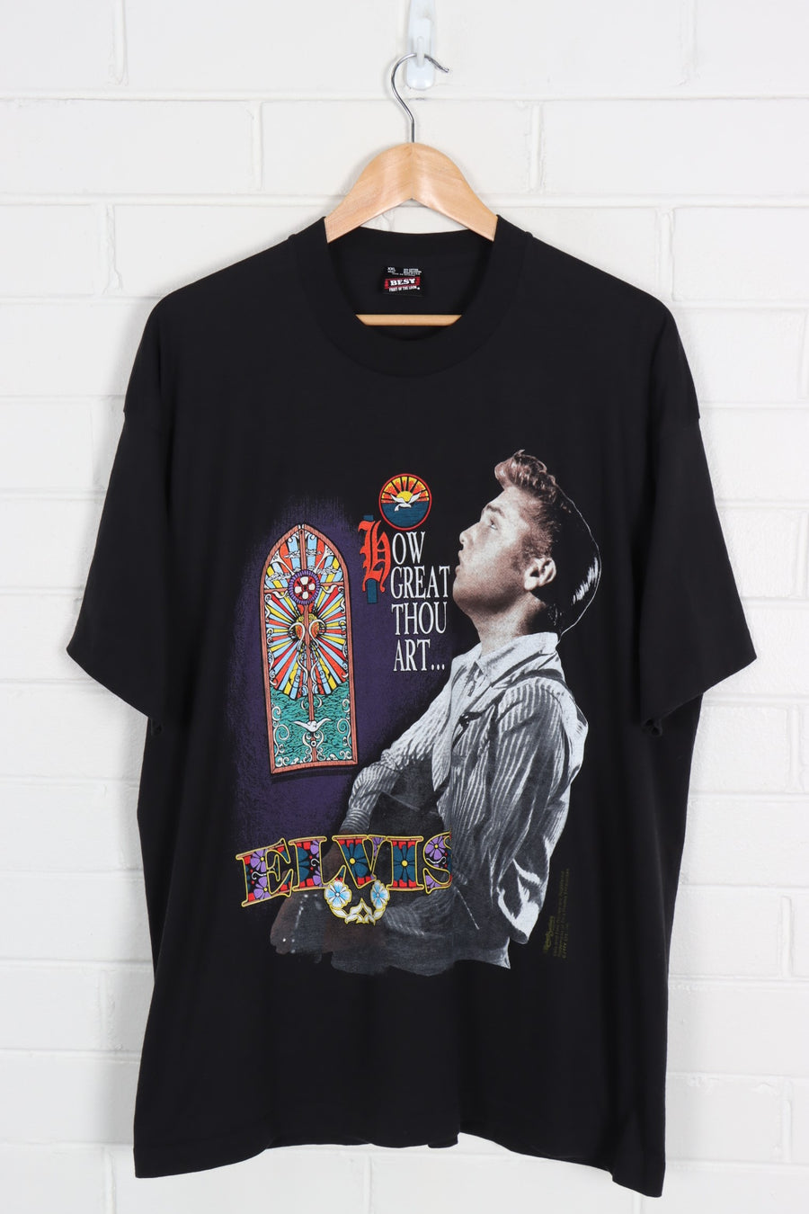 Vintage 1994 Elvis Presley 'How Great Thou Art' USA Made 50/50 Tee (XXL)