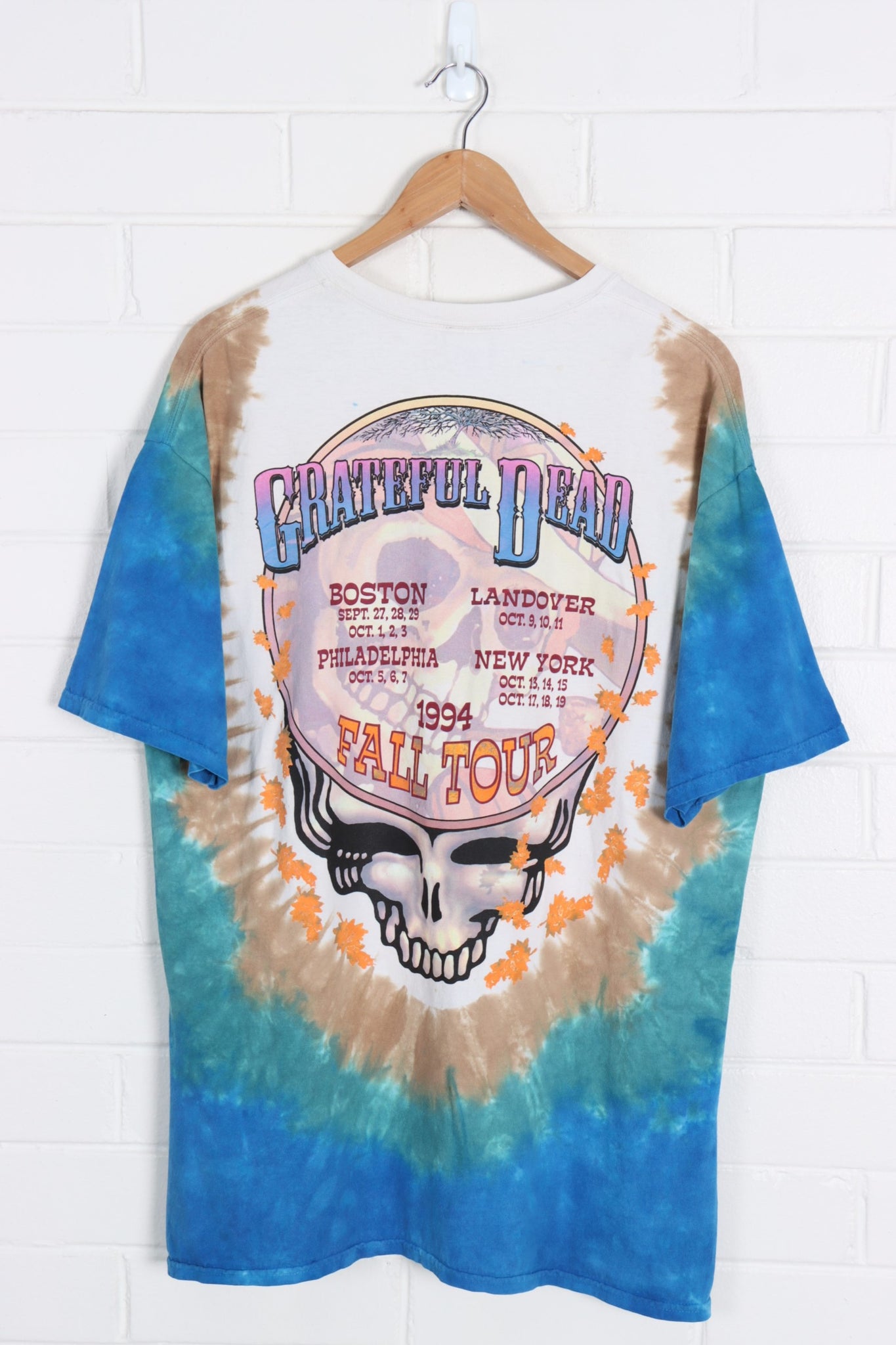 LIQUID BLUE Grateful Dead Skeleton Tie-Dye Fall Tour Tee (XL