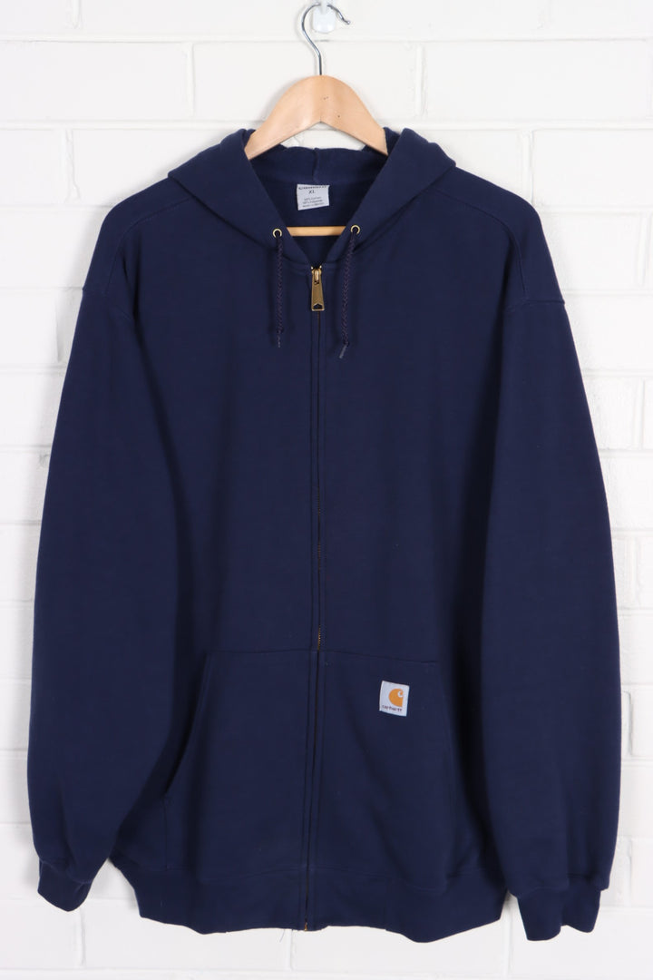 CARHARTT Navy Blue Full Zip Hooded Jacket (XXL)