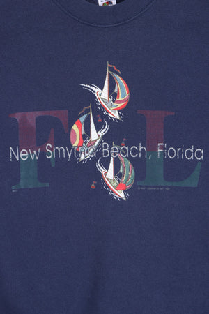 Florida 1996 New Smyrna Beach Sailboats Sweatshirt USA Made (XL) - Vintage Sole Melbourne
