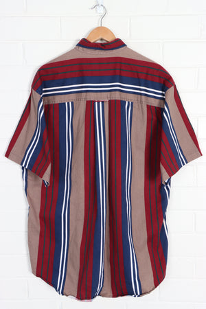ROUNDTREE & YORKE Striped Short Sleeve Shirt (XL)