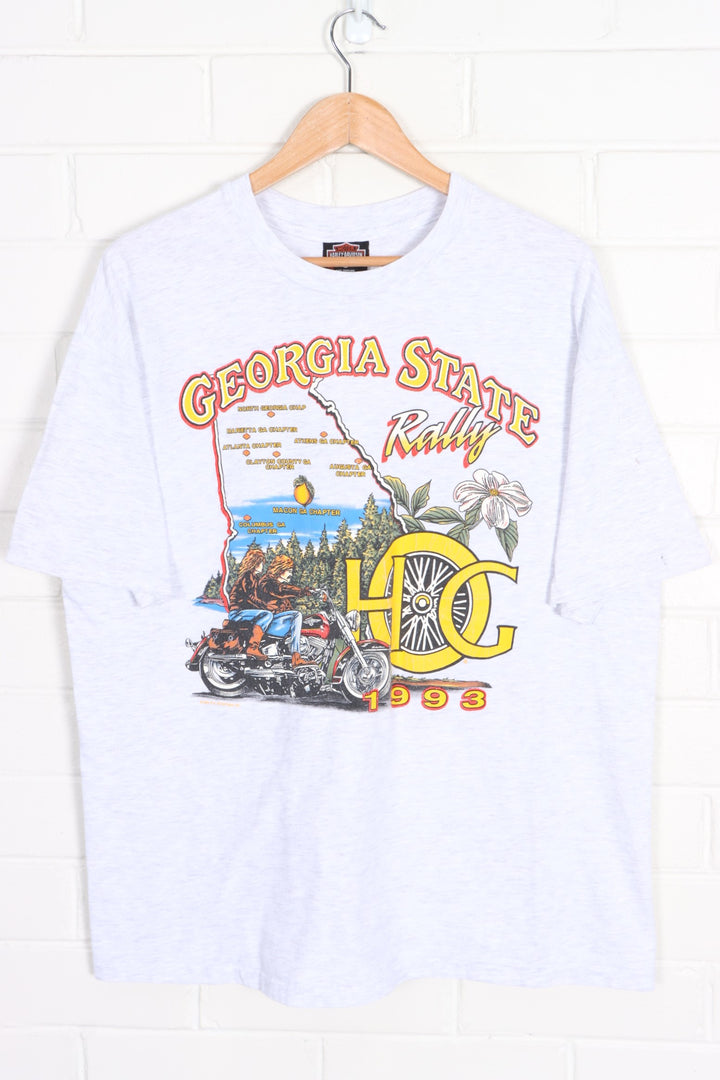 HARELY DAVIDSON Georgia State Rally 1993 Single Stitch T-Shirt USA Made (L-XL)