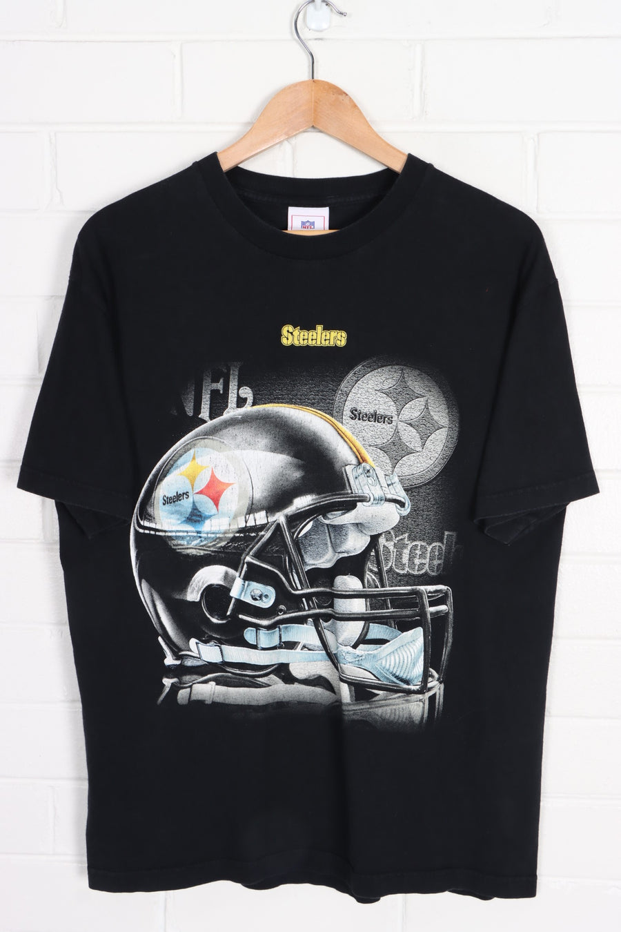 NFL Pittsburgh Steelers Helmet Black T-Shirt (M)