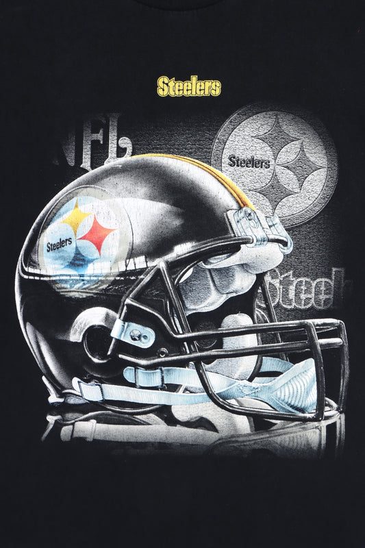 NFL Pittsburgh Steelers Helmet Black T-Shirt (M) - Vintage Sole Melbourne