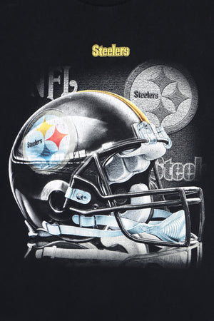 NFL Pittsburgh Steelers Helmet Black T-Shirt (M)