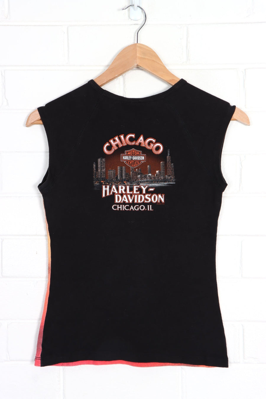 Chicago HARLEY DAVIDSON Colourful Embellished Y2K Tank Top (Women's S)