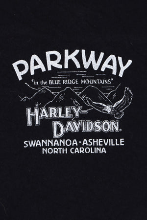 HARLEY DAVIDSON Parkway Y2K Rhinestone Logo Baby Tee USA Made (Women's S)