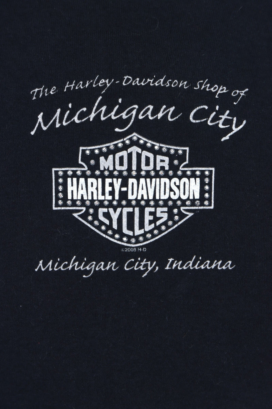 Michigan HARLEY DAVIDSON Lace Panels Y2K Tank Top USA Made (Women's S)