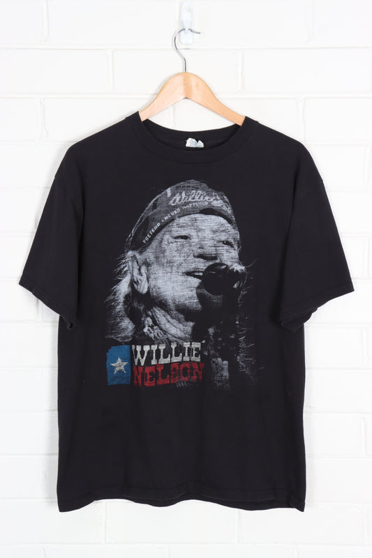 Willie Nelson Blue & Red Music Band Tee (M-L) - Vintage Sole Melbourne