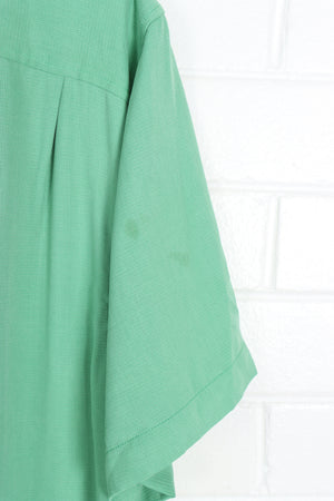 TOMMY BAHAMA Green Silk Short Sleeve Shirt (XL)
