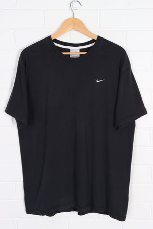 Black NIKE Embroidered Swoosh Logo Casual T-Shirt (XL)