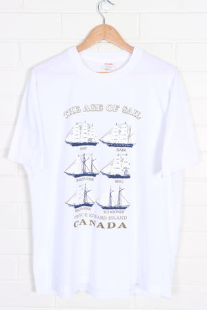 Sail Ship "Age of Sail" Single Stitch T-Shirt Canada Made (XL)