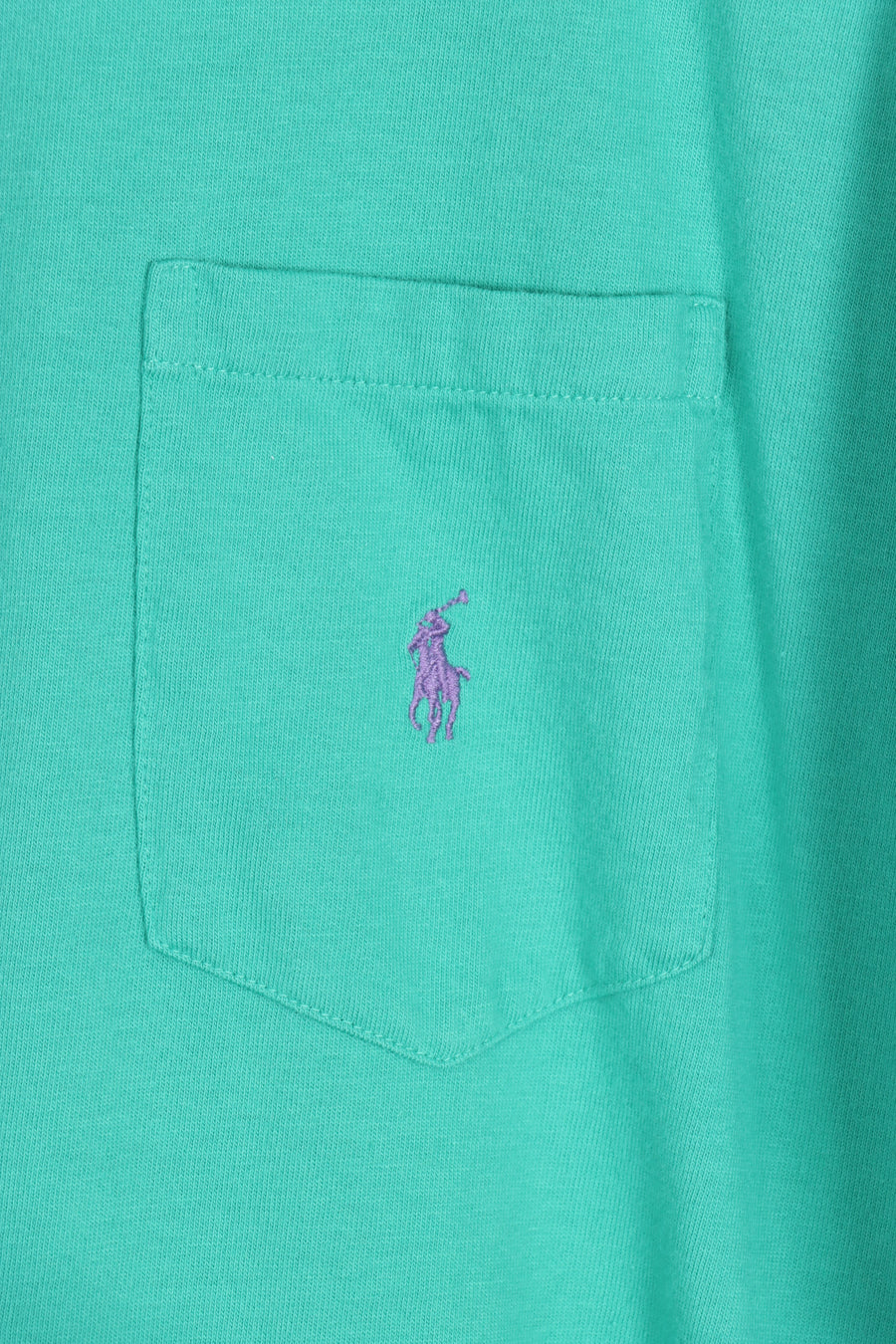 POLO RALPH LAUREN Green & Purple Embroidered Pocket Single Stich Tee (XXL)