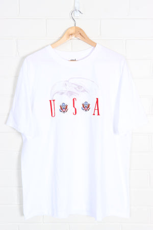 USA Bald Eagle & Crest Silver Detail Embroidered T-Shirt (XL) - Vintage Sole Melbourne