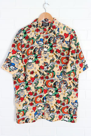DRAGONFLY Clothing Co. Tattoo Print Short Sleeve Shirt (XL) - Vintage Sole Melbourne