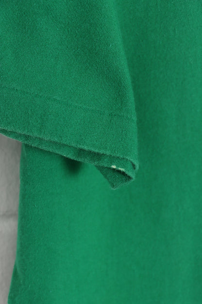 POLO RALPH LAUREN Green & Navy Embroidered Pocket Single Stitch Tee (M-L) - Vintage Sole Melbourne