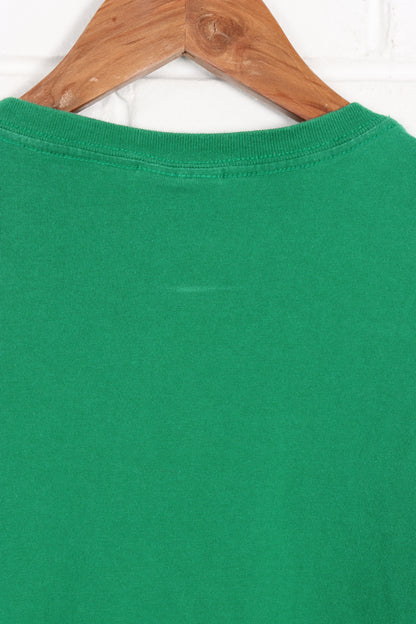 POLO RALPH LAUREN Green & Navy Embroidered Pocket Single Stitch Tee (M-L) - Vintage Sole Melbourne