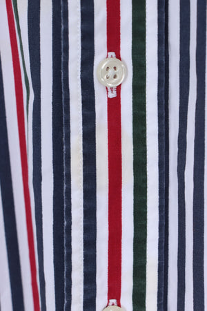 TOMMY HILFIGER Crest Logo Striped Short Sleeve Boxy Shirt (XL) - Vintage Sole Melbourne