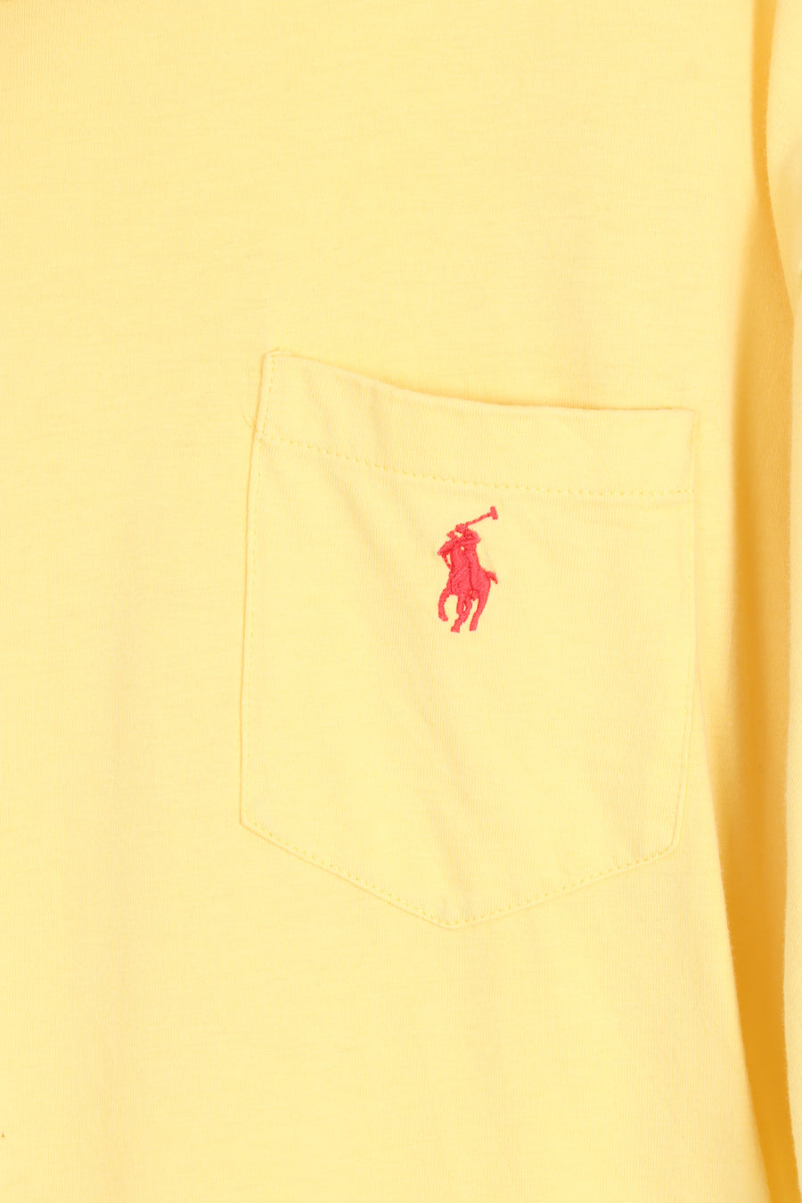POLO RALPH LAUREN Yellow & Red Embroidered Single Stitch Pocket Tee (XL)