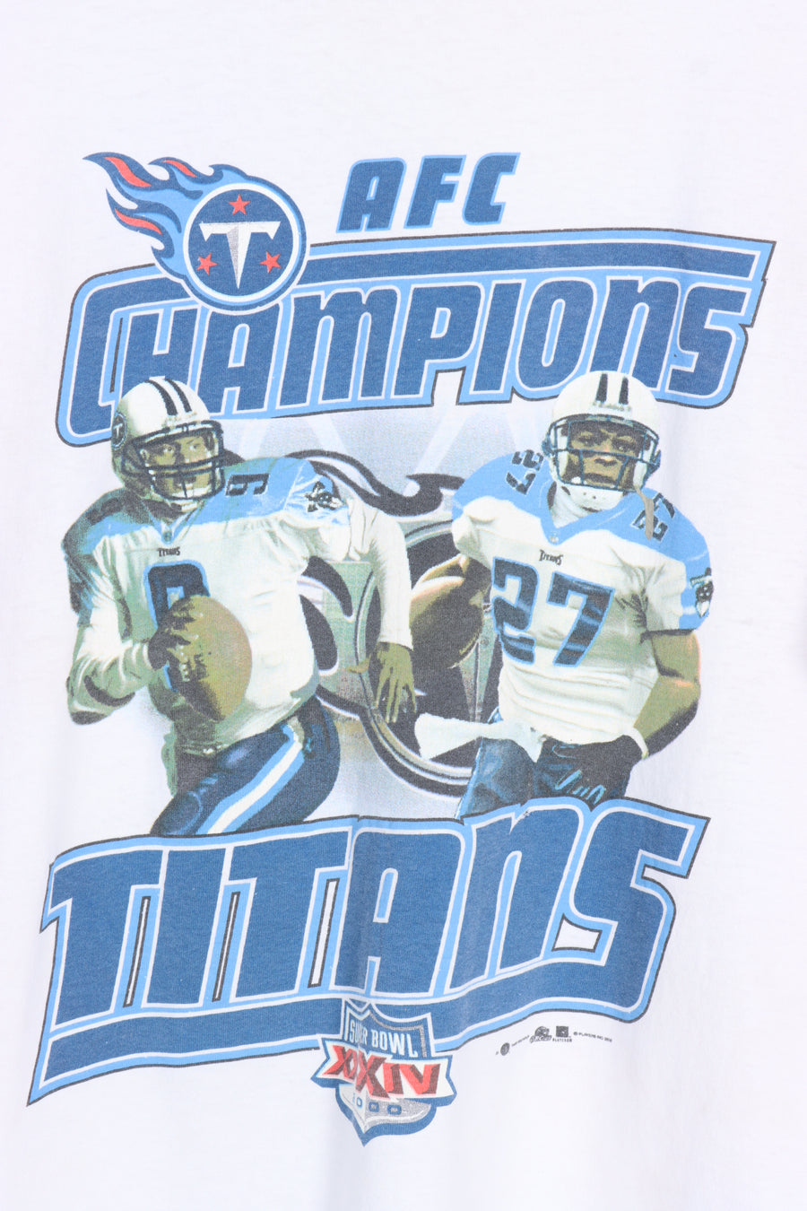 Superbowl AFC Champions Tennessee Titans Single Stitch Football Tee (L)