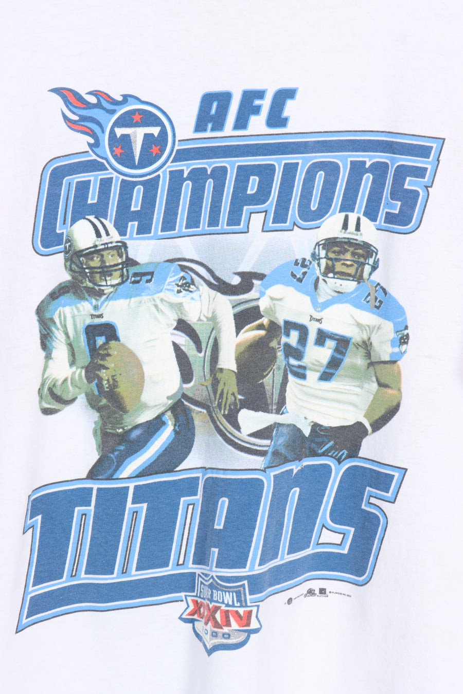 Superbowl AFC Champions Tennessee Titans Single Stitch Football Tee (L) - Vintage Sole Melbourne
