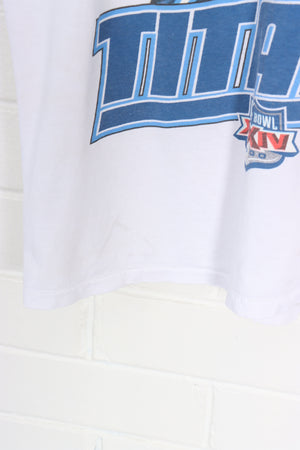 Superbowl AFC Champions Tennessee Titans Single Stitch Football Tee (L) - Vintage Sole Melbourne