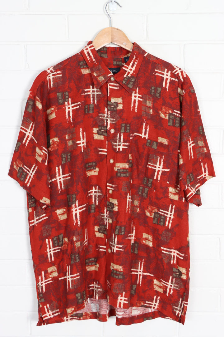 IZOD Linen Mix Retro Short Sleeve Shirt Sleeve (XL) - Vintage Sole Melbourne