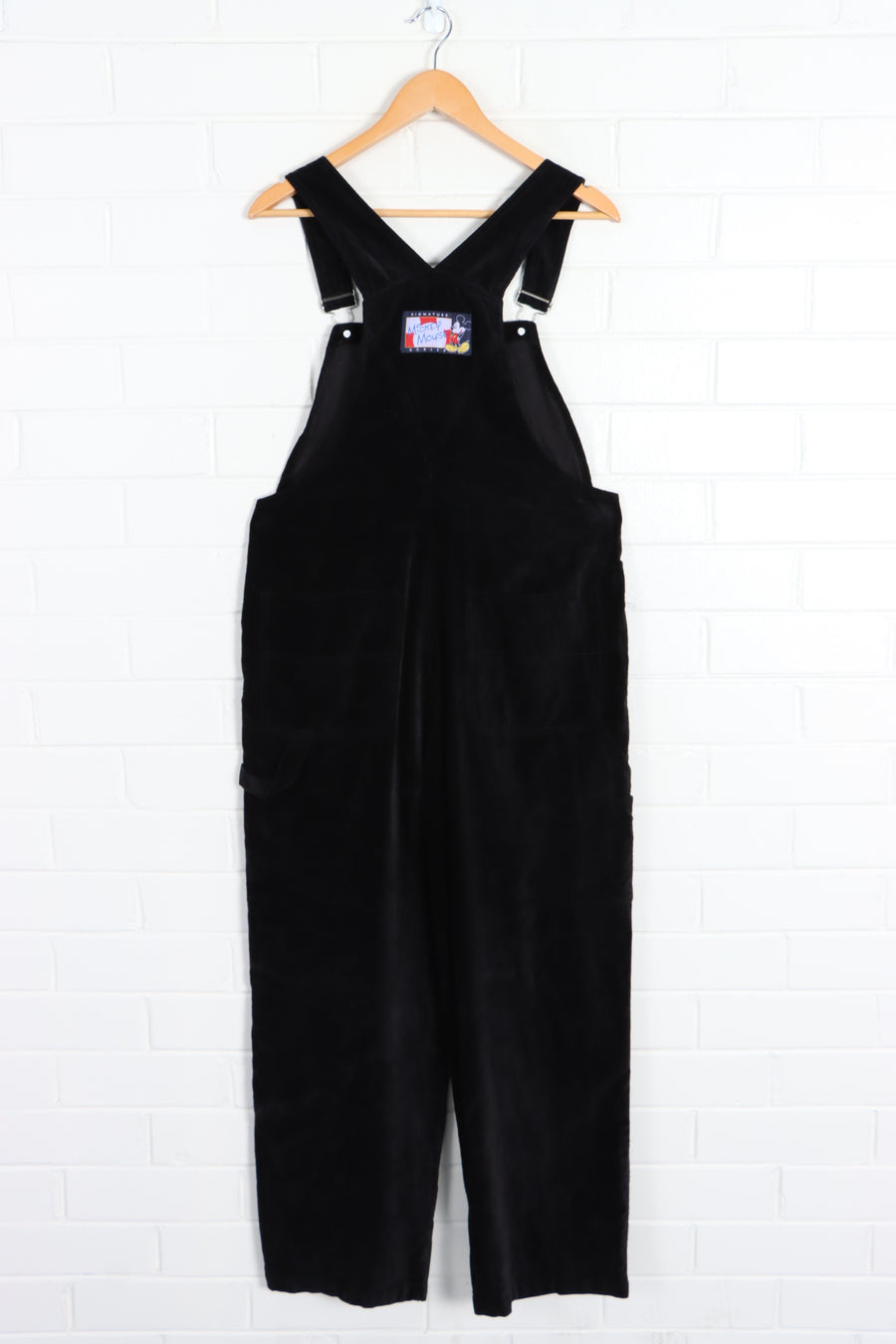 DISNEY Classic Mickey Mouse Embroidered Velour Overalls (M) - Vintage Sole Melbourne