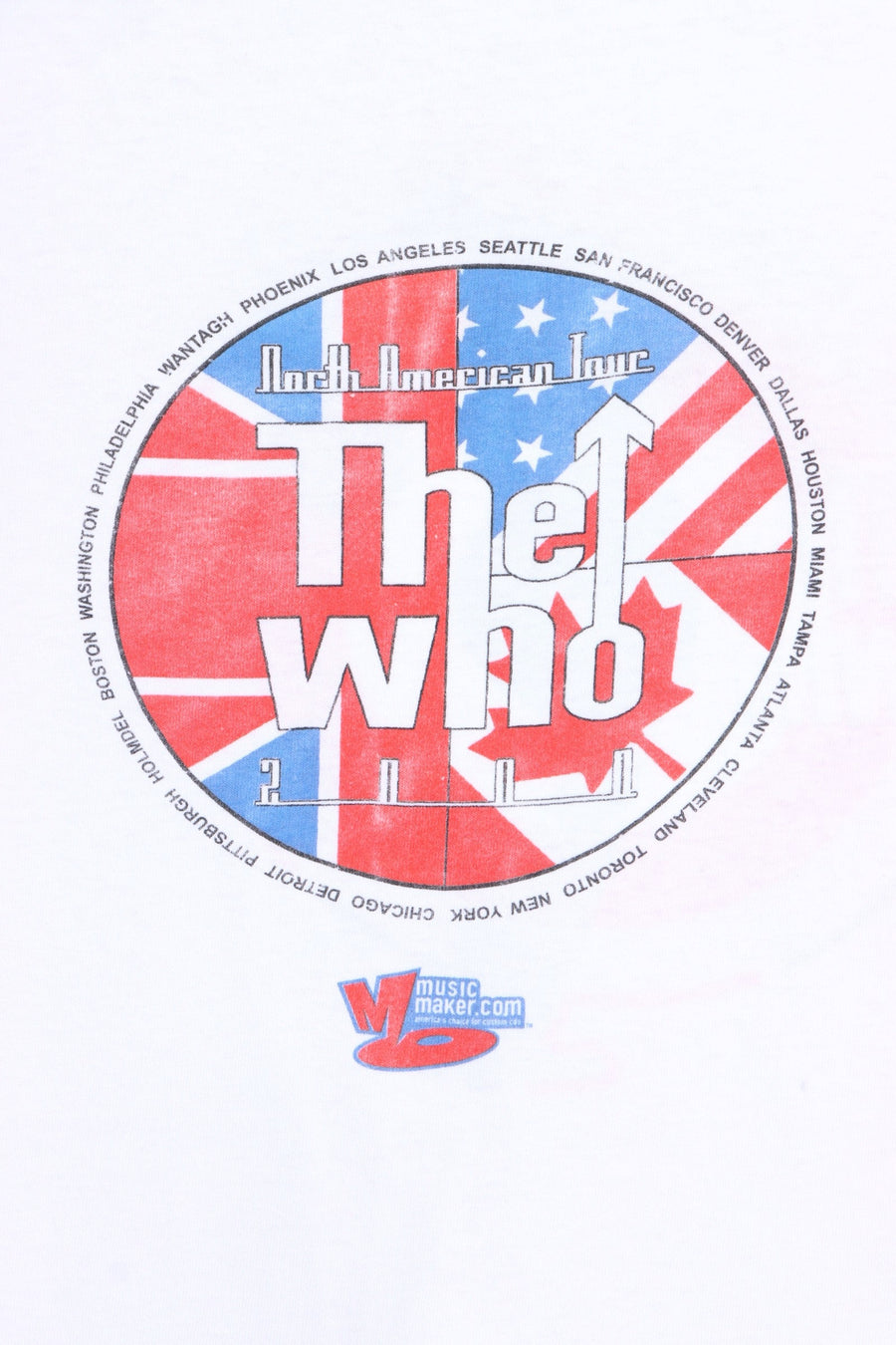 The Who 2000 North American Tour Front Back Single Stitch T-Shirt (S-M)