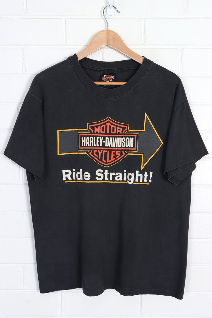 HARLEY DAVIDSON "Ride Straight!" Single Stitch Tee USA Made (M)