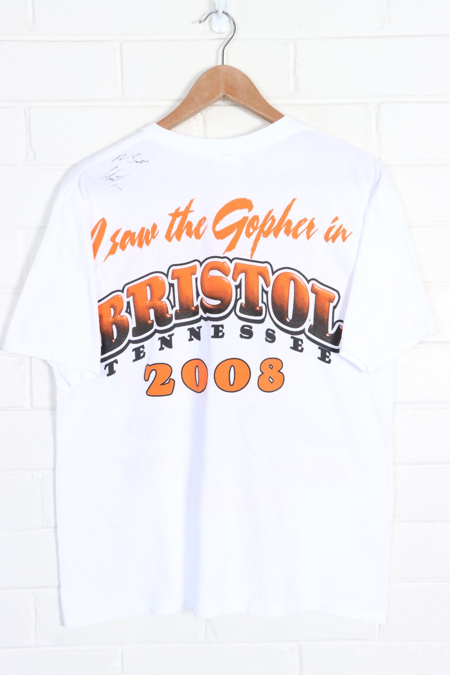 Autographed Gopher in Bristol Tennessee T-Shirt (S) - Vintage Sole Melbourne