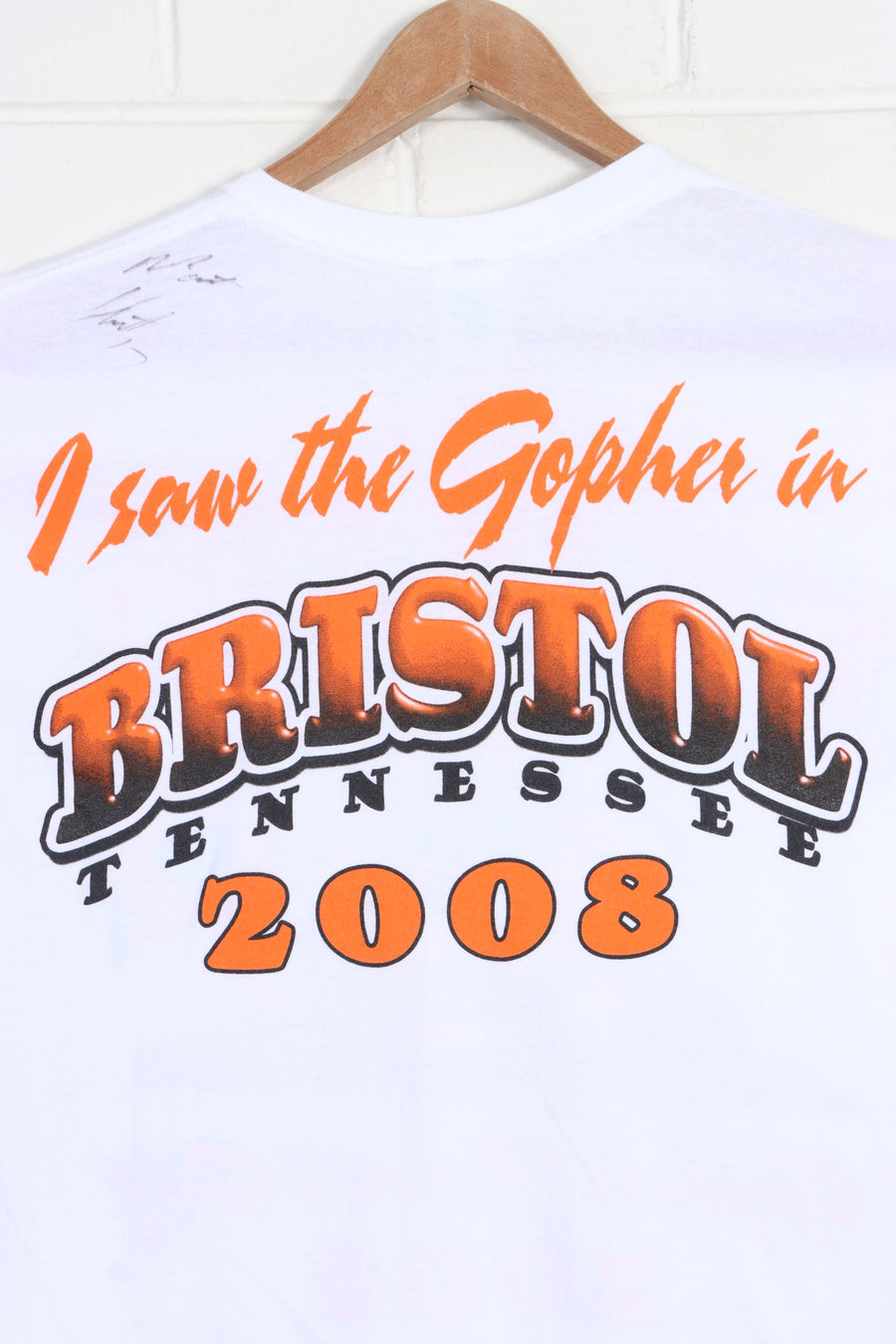 Autographed Gopher in Bristol Tennessee T-Shirt (S) - Vintage Sole Melbourne