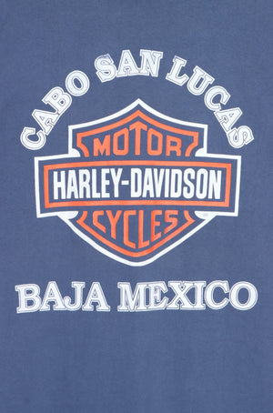 HARLEY DAVIDSON Baja Mexico Blueprint Motorcycle Tee (L) - Vintage Sole Melbourne